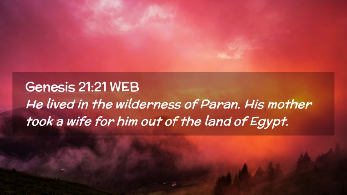 Picture 02 - Genesis 21:21 WEB Desktop Wallpaper - He lived in the wilderness of Paran. His mother - Desktop Bible Verse Wallpaper