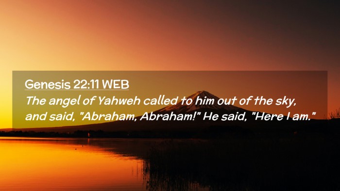 Picture 02 - Genesis 22:11 WEB Desktop Wallpaper - The angel of Yahweh called to him out of the sky, - Desktop Bible Verse Wallpaper