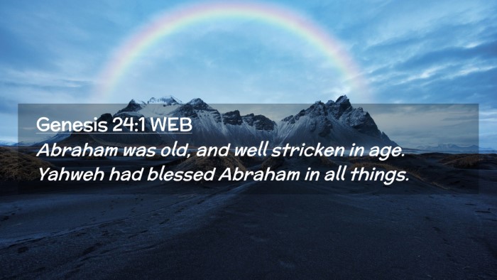 Picture 02 - Genesis 24:1 WEB Desktop Wallpaper - Abraham was old, and well stricken in age. Yahweh - Desktop Bible Verse Wallpaper