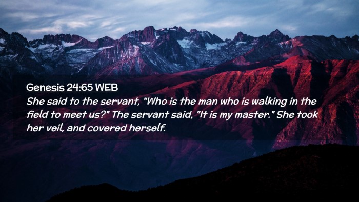 Picture 02 - Genesis 24:65 WEB Desktop Wallpaper - She said to the servant, 
