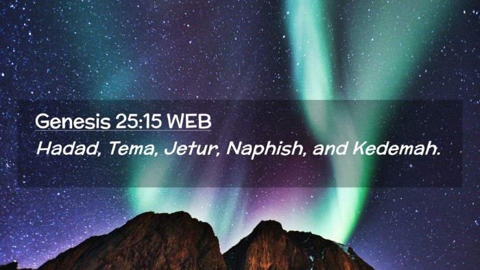 Picture 02 - Genesis 25:15 WEB Desktop Wallpaper - Hadad, Tema, Jetur, Naphish, and - Desktop Bible Verse Wallpaper