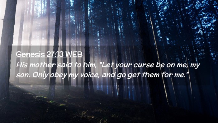 Picture 02 - Genesis 27:13 WEB Desktop Wallpaper - His mother said to him, 