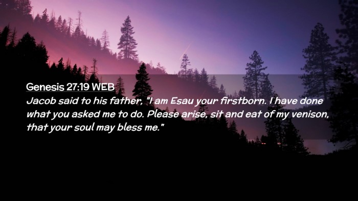 Picture 02 - Genesis 27:19 WEB Desktop Wallpaper - Jacob said to his father, 