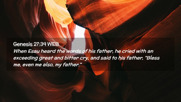 Picture 02 - Genesis 27:34 WEB Desktop Wallpaper - When Esau heard the words of his father, he cried - Desktop Bible Verse Wallpaper