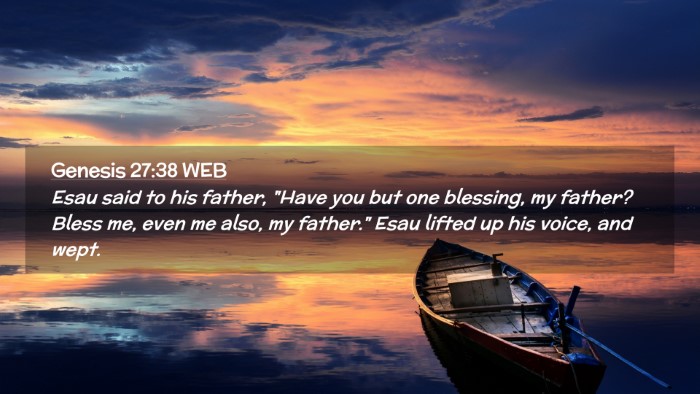 Picture 02 - Genesis 27:38 WEB Desktop Wallpaper - Esau said to his father, 