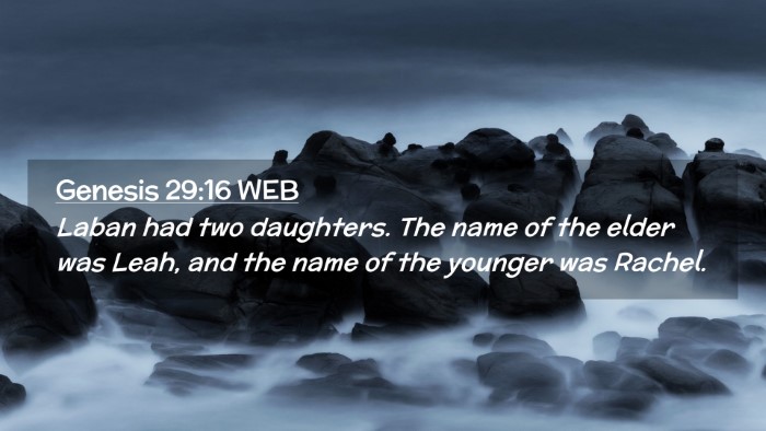 Picture 02 - Genesis 29:16 WEB Desktop Wallpaper - Laban had two daughters. The name of the elder - Desktop Bible Verse Wallpaper