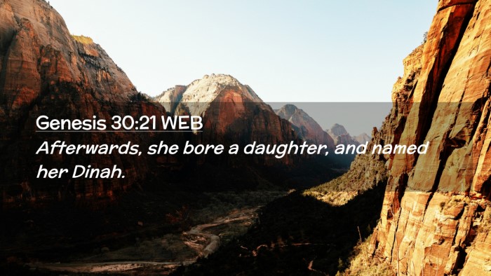 Picture 02 - Genesis 30:21 WEB Desktop Wallpaper - Afterwards, she bore a daughter, and named her - Desktop Bible Verse Wallpaper