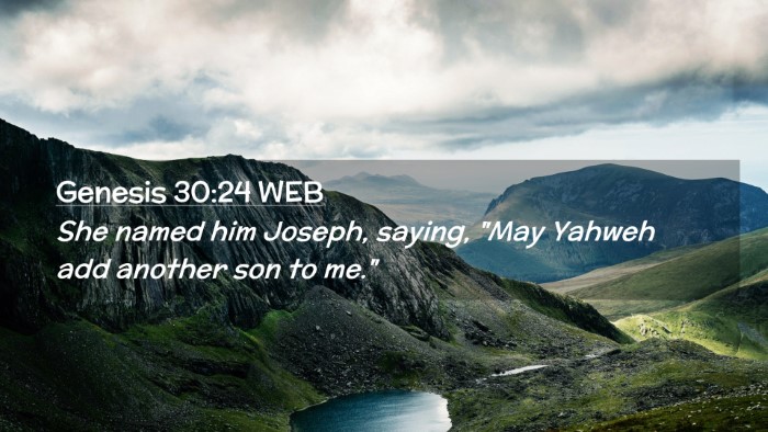 Picture 02 - Genesis 30:24 WEB Desktop Wallpaper - She named him Joseph, saying, 