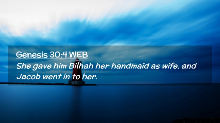 Picture 02 - Genesis 30:4 WEB Desktop Wallpaper - She gave him Bilhah her handmaid as wife, and - Desktop Bible Verse Wallpaper
