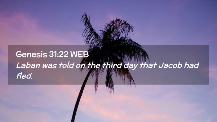 Picture 02 - Genesis 31:22 WEB Desktop Wallpaper - Laban was told on the third day that Jacob had - Desktop Bible Verse Wallpaper