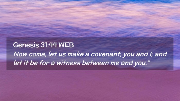 Picture 02 - Genesis 31:44 WEB Desktop Wallpaper - Now come, let us make a covenant, you and I; and - Desktop Bible Verse Wallpaper