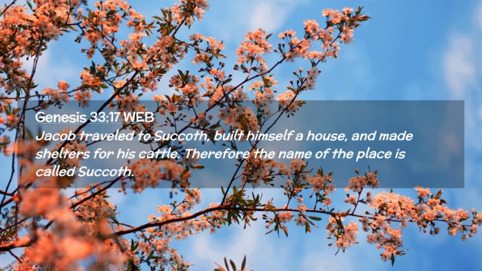 Picture 02 - Genesis 33:17 WEB Desktop Wallpaper - Jacob traveled to Succoth, built himself a house, - Desktop Bible Verse Wallpaper