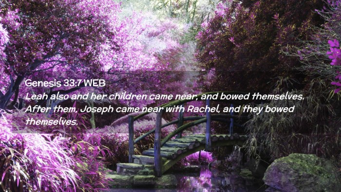 Picture 02 - Genesis 33:7 WEB Desktop Wallpaper - Leah also and her children came near, and bowed - Desktop Bible Verse Wallpaper