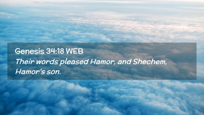 Picture 02 - Genesis 34:18 WEB Desktop Wallpaper - Their words pleased Hamor, and Shechem, Hamor's - Desktop Bible Verse Wallpaper