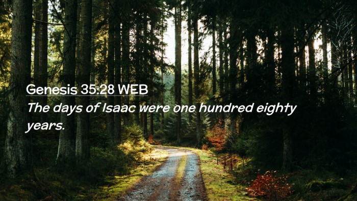 Picture 02 - Genesis 35:28 WEB Desktop Wallpaper - The days of Isaac were one hundred eighty - Desktop Bible Verse Wallpaper