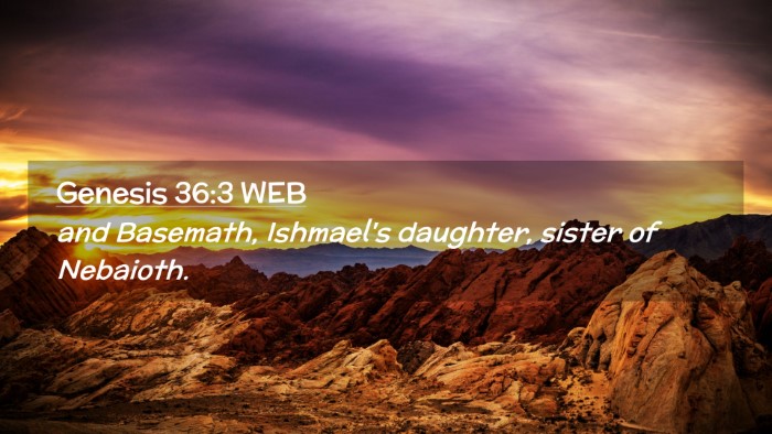 Picture 02 - Genesis 36:3 WEB Desktop Wallpaper - and Basemath, Ishmael's daughter, sister of - Desktop Bible Verse Wallpaper