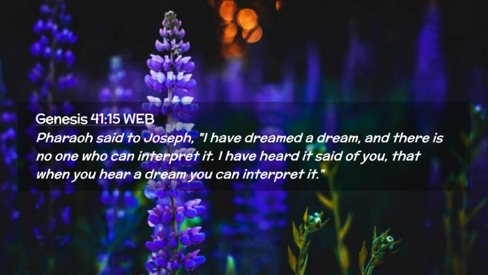 Picture 02 - Genesis 41:15 WEB Desktop Wallpaper - Pharaoh said to Joseph, 