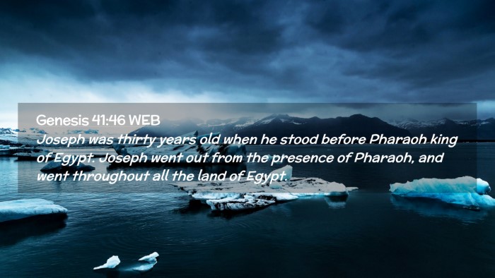 Picture 02 - Genesis 41:46 WEB Desktop Wallpaper - Joseph was thirty years old when he stood before - Desktop Bible Verse Wallpaper