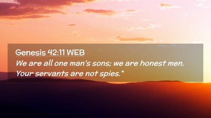 Picture 02 - Genesis 42:11 WEB Desktop Wallpaper - We are all one man's sons; we are honest men. - Desktop Bible Verse Wallpaper