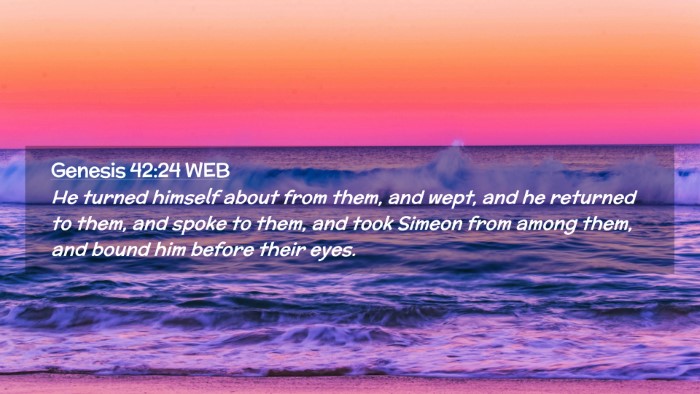 Picture 02 - Genesis 42:24 WEB Desktop Wallpaper - He turned himself about from them, and wept, and - Desktop Bible Verse Wallpaper