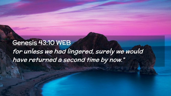 Picture 02 - Genesis 43:10 WEB Desktop Wallpaper - for unless we had lingered, surely we would have - Desktop Bible Verse Wallpaper