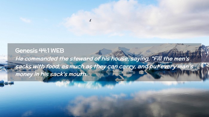 Picture 02 - Genesis 44:1 WEB Desktop Wallpaper - He commanded the steward of his house, saying, - Desktop Bible Verse Wallpaper
