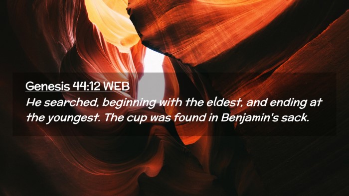 Picture 02 - Genesis 44:12 WEB Desktop Wallpaper - He searched, beginning with the eldest, and - Desktop Bible Verse Wallpaper