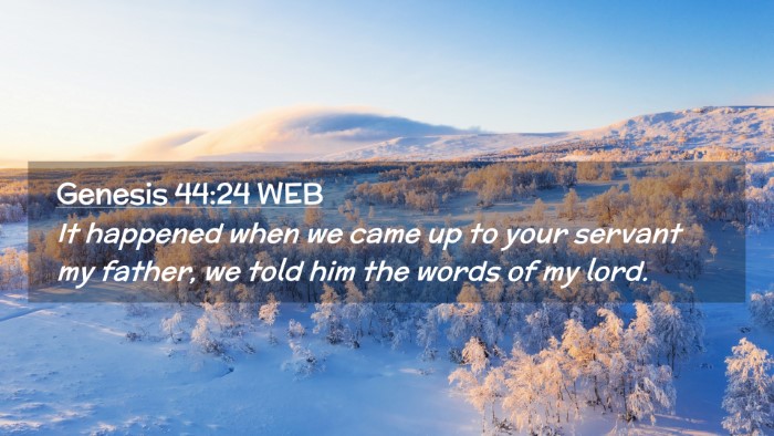 Picture 02 - Genesis 44:24 WEB Desktop Wallpaper - It happened when we came up to your servant my - Desktop Bible Verse Wallpaper