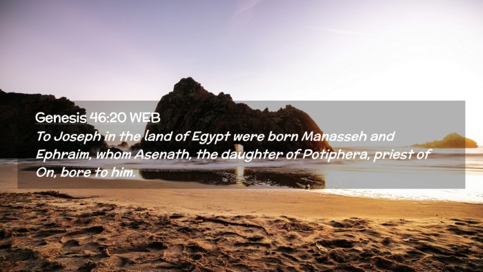 Picture 02 - Genesis 46:20 WEB Desktop Wallpaper - To Joseph in the land of Egypt were born Manasseh - Desktop Bible Verse Wallpaper