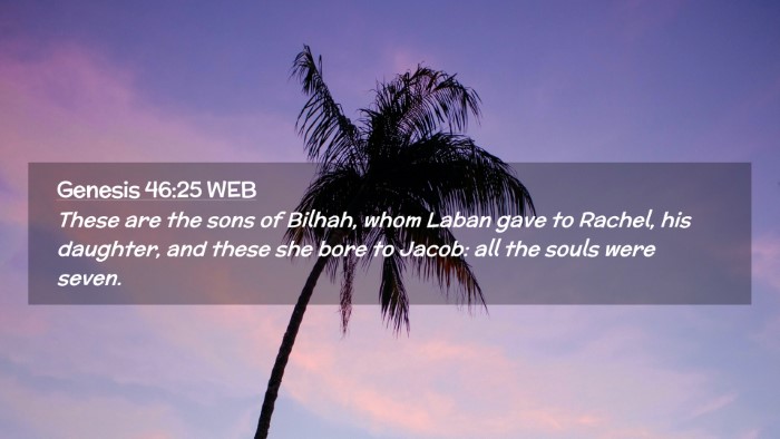 Picture 02 - Genesis 46:25 WEB Desktop Wallpaper - These are the sons of Bilhah, whom Laban gave to - Desktop Bible Verse Wallpaper