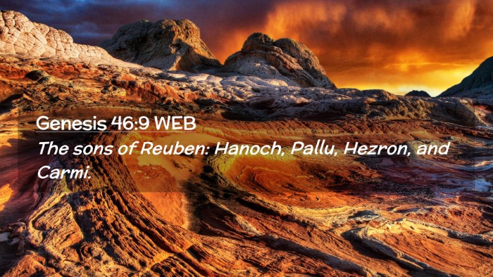 Picture 02 - Genesis 46:9 WEB Desktop Wallpaper - The sons of Reuben: Hanoch, Pallu, Hezron, and - Desktop Bible Verse Wallpaper