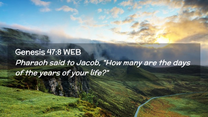 Picture 02 - Genesis 47:8 WEB Desktop Wallpaper - Pharaoh said to Jacob, 