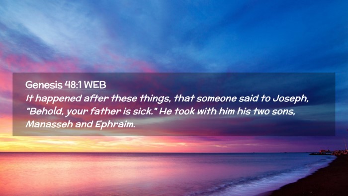 Picture 02 - Genesis 48:1 WEB Desktop Wallpaper - It happened after these things, that someone said - Desktop Bible Verse Wallpaper