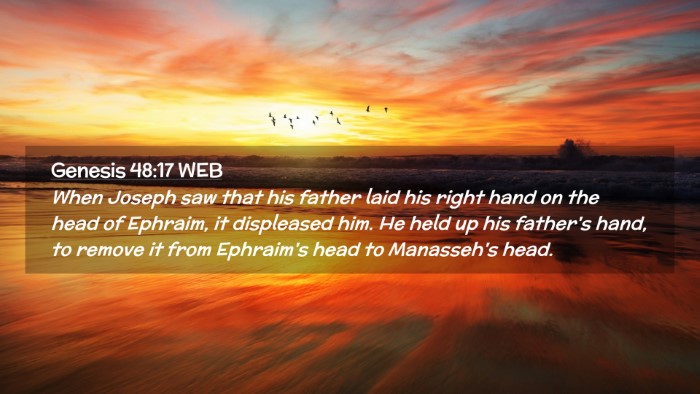 Picture 02 - Genesis 48:17 WEB Desktop Wallpaper - When Joseph saw that his father laid his right - Desktop Bible Verse Wallpaper