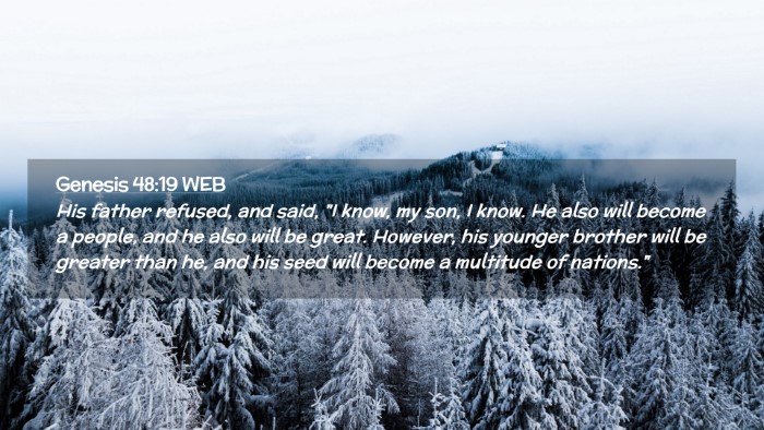 Picture 02 - Genesis 48:19 WEB Desktop Wallpaper - His father refused, and said, 