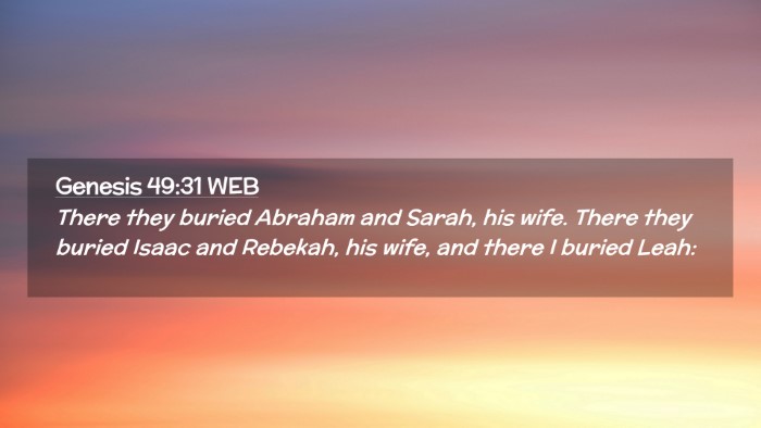 Picture 02 - Genesis 49:31 WEB Desktop Wallpaper - There they buried Abraham and Sarah, his wife. - Desktop Bible Verse Wallpaper