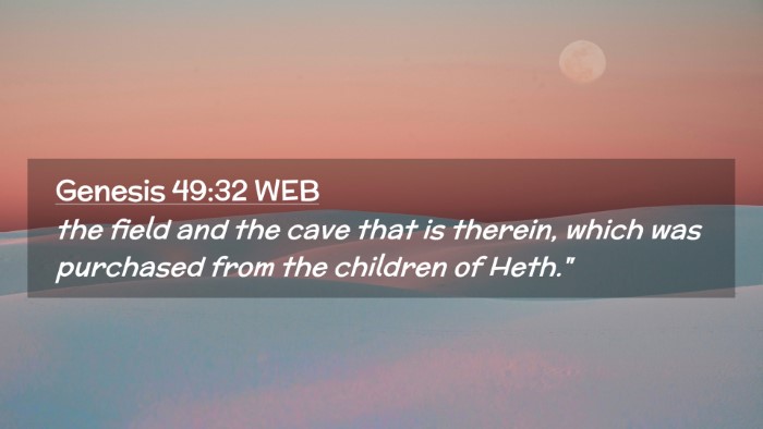 Picture 02 - Genesis 49:32 WEB Desktop Wallpaper - the field and the cave that is therein, which was - Desktop Bible Verse Wallpaper