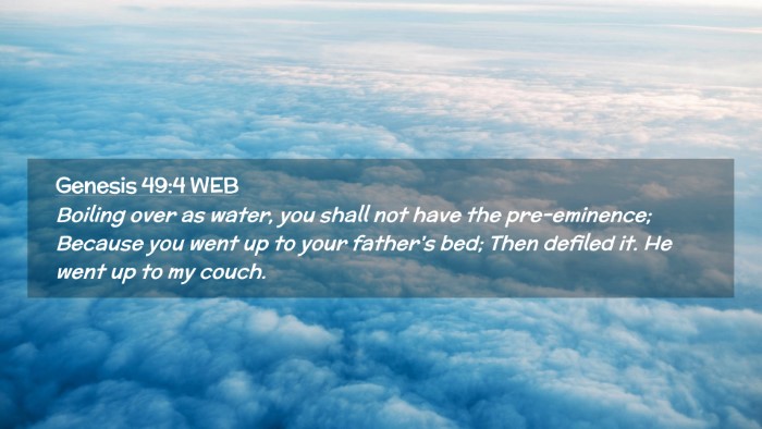 Picture 02 - Genesis 49:4 WEB Desktop Wallpaper - Boiling over as water, you shall not have the - Desktop Bible Verse Wallpaper