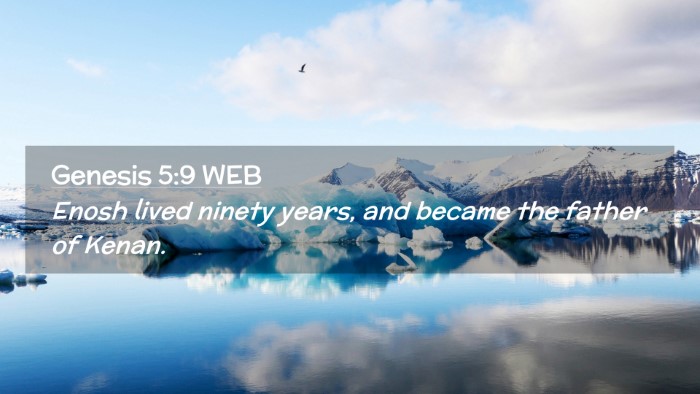 Picture 02 - Genesis 5:9 WEB Desktop Wallpaper - Enosh lived ninety years, and became the father - Desktop Bible Verse Wallpaper