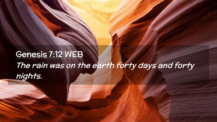 Picture 02 - Genesis 7:12 WEB Desktop Wallpaper - The rain was on the earth forty days and forty - Desktop Bible Verse Wallpaper