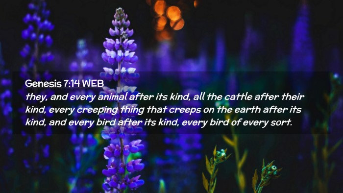 Picture 02 - Genesis 7:14 WEB Desktop Wallpaper - they, and every animal after its kind, all the - Desktop Bible Verse Wallpaper