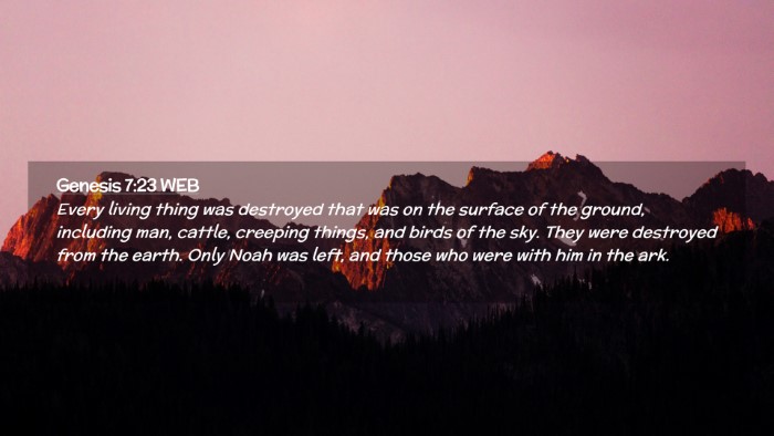 Picture 02 - Genesis 7:23 WEB Desktop Wallpaper - Every living thing was destroyed that was on the - Desktop Bible Verse Wallpaper