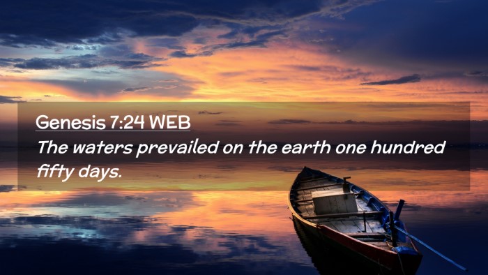 Picture 02 - Genesis 7:24 WEB Desktop Wallpaper - The waters prevailed on the earth one hundred - Desktop Bible Verse Wallpaper