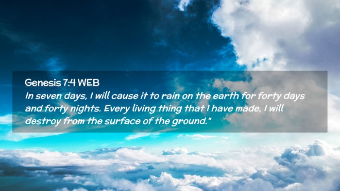 Picture 02 - Genesis 7:4 WEB Desktop Wallpaper - In seven days, I will cause it to rain on the - Desktop Bible Verse Wallpaper