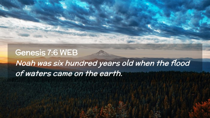 Picture 02 - Genesis 7:6 WEB Desktop Wallpaper - Noah was six hundred years old when the flood of - Desktop Bible Verse Wallpaper