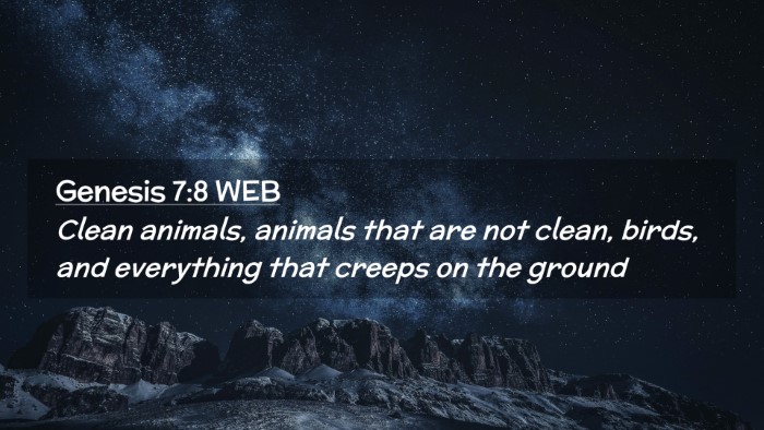 Picture 02 - Genesis 7:8 WEB Desktop Wallpaper - Clean animals, animals that are not clean, birds, - Desktop Bible Verse Wallpaper