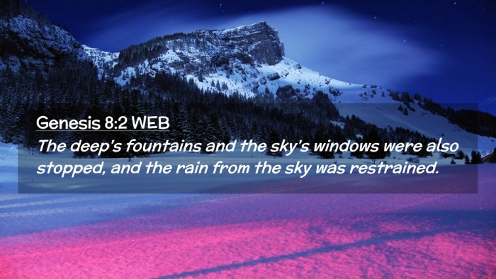 Picture 02 - Genesis 8:2 WEB Desktop Wallpaper - The deep's fountains and the sky's windows were - Desktop Bible Verse Wallpaper