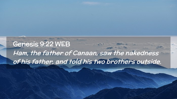 Picture 02 - Genesis 9:22 WEB Desktop Wallpaper - Ham, the father of Canaan, saw the nakedness of - Desktop Bible Verse Wallpaper