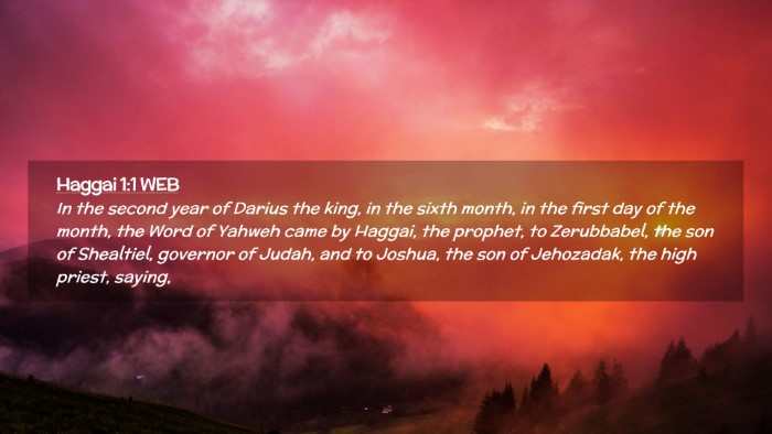 Picture 02 - Haggai 1:1 WEB Desktop Wallpaper - In the second year of Darius the king, in the - Desktop Bible Verse Wallpaper