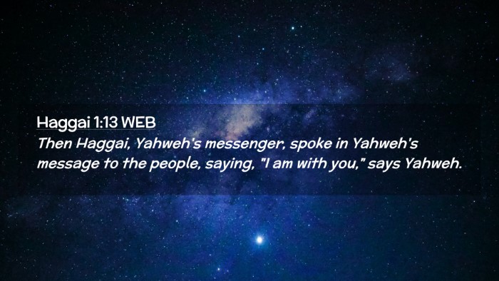 Picture 02 - Haggai 1:13 WEB Desktop Wallpaper - Then Haggai, Yahweh's messenger, spoke in - Desktop Bible Verse Wallpaper